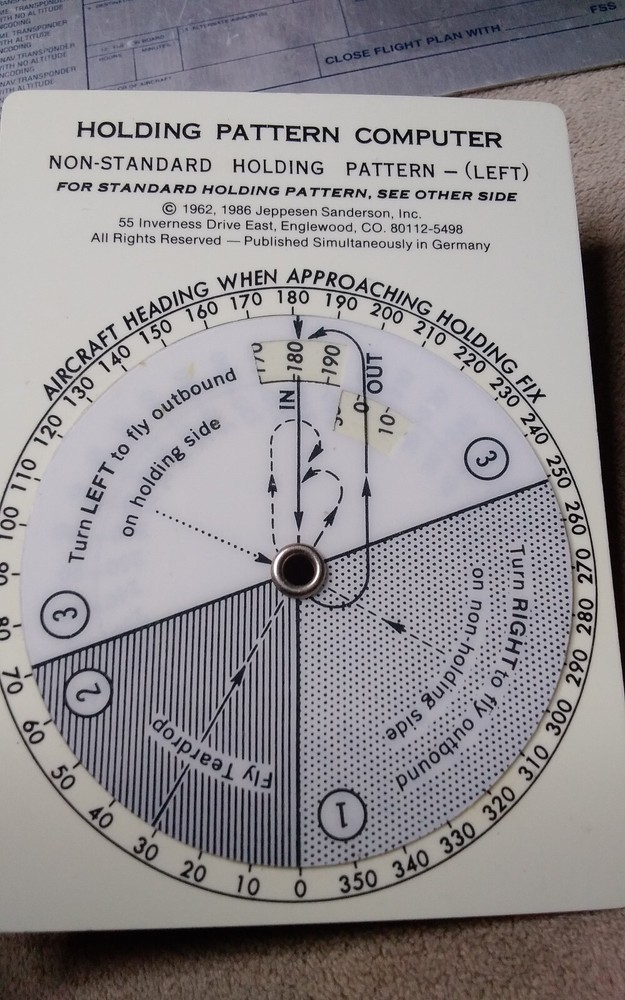 Vtg ASA CX-1 Pathfinder, Flight Plan Metal Clipboard, Holding Pattern Computer
