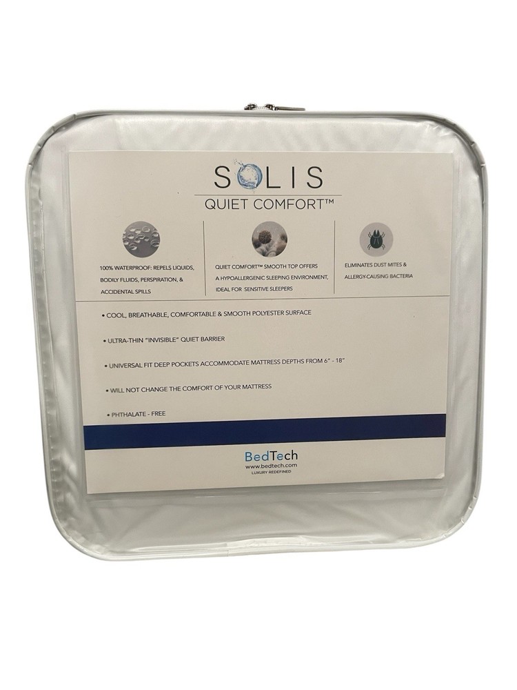 Solis Divided Queen Quiet Comfort Smooth Top Mattress Protector BedTech New