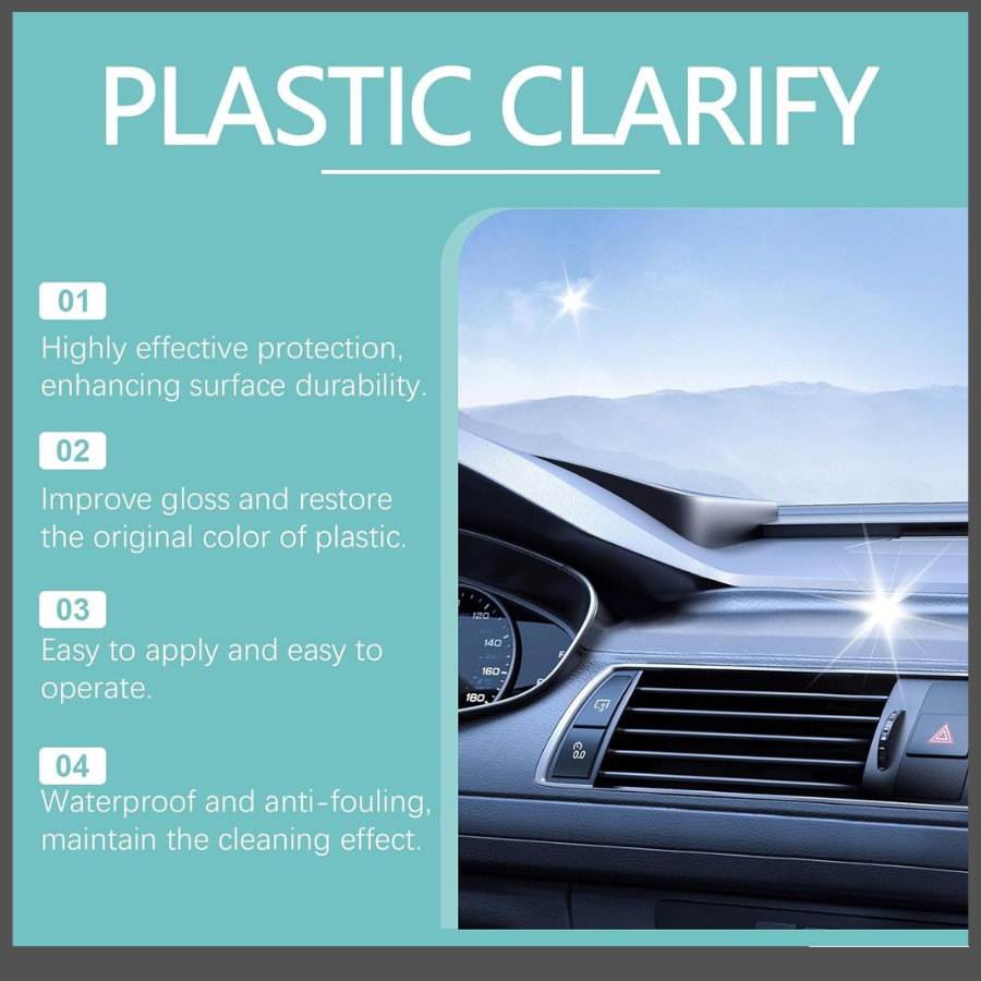 120ML Black Plastic Restorer Spray& Car Interior Plastic Cleaner Plastic Clarify