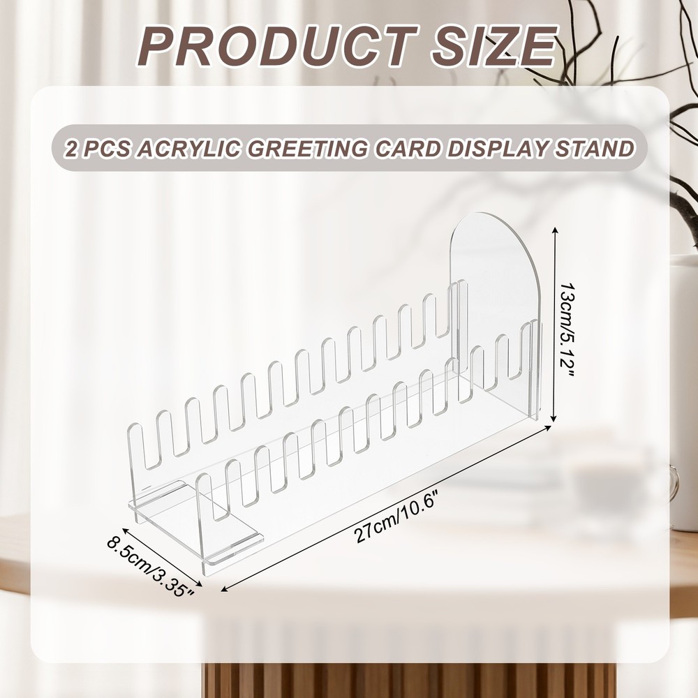 12-Tier 2Pack Clear Greeting Card Display Stand, Clear