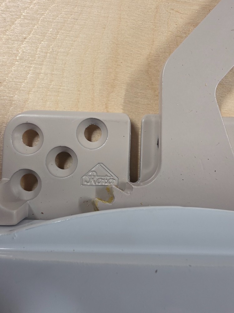 GU Casement Operator Split Arm { Left Hand } White - With Folding Crank Handle