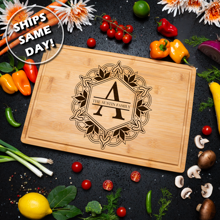 Custom Bamboo Cutting Board Personalized Charcuterie Board Engraved Wedding Gift