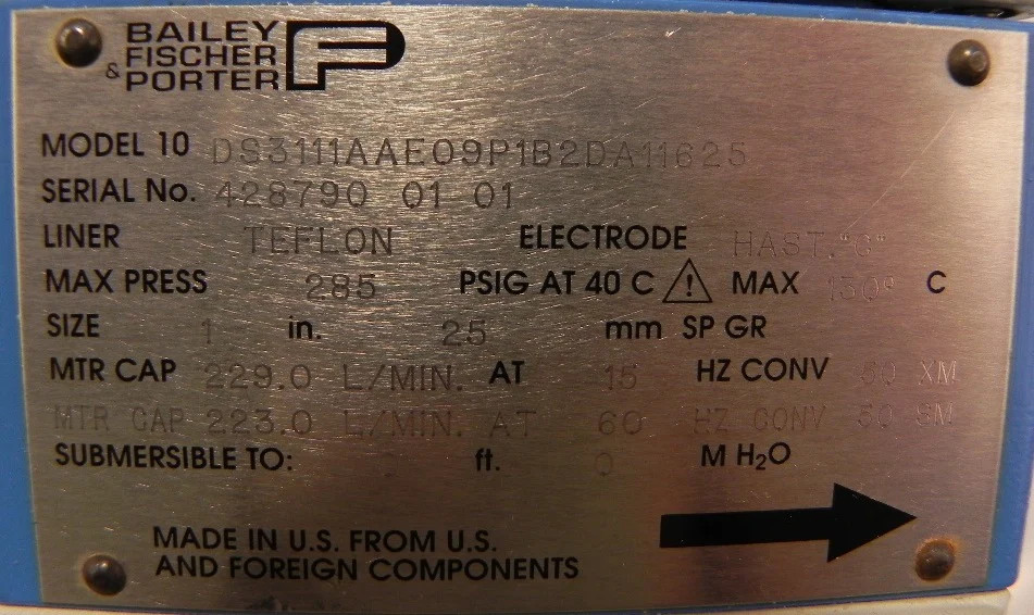 ABB Electro-Magnetic Flowmeter 1" 10DS3111