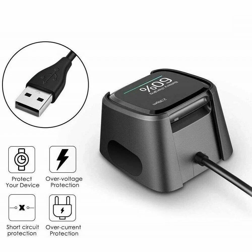 For Fitbit Versa / Versa Lite / Versa 2 USB Charger Charging Power Dock Cradle
