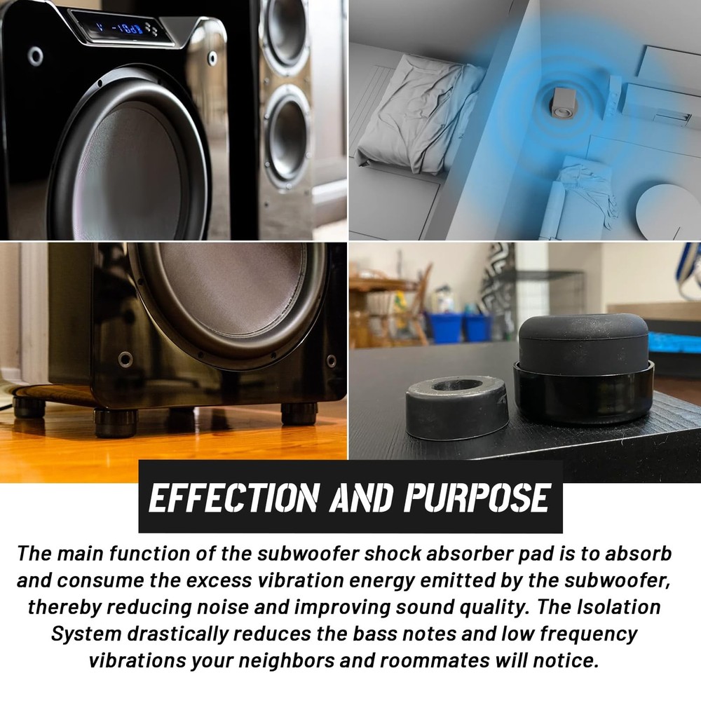 Subwoofer Isolation System 4 Pcs AntiVibration Kit for All Models