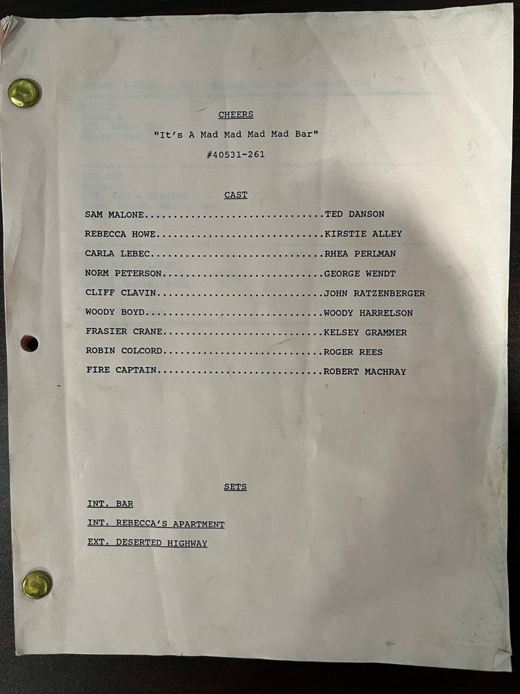 cheers script  "it s a mad mad mad mad bar"