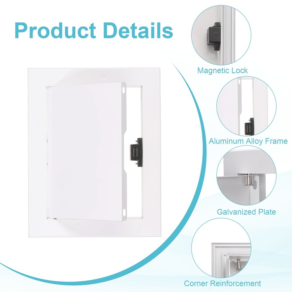 9"x7" Drywall Access Panel Wall Hole Cover Access Doors with Click Lock, White