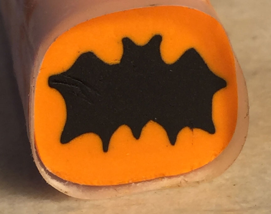 Halloween Bat raw polymer clay cane