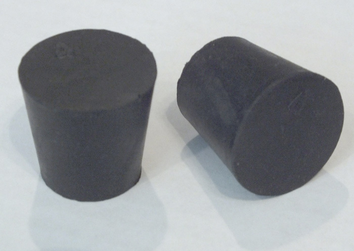 #4 Black Nat Rubber Laboratory Stoppers Size 4 PLUGS SOLID STOPPER 6/pack RS-4