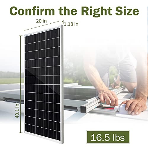 100 Watt 12V Monocrystalline Solar Panel with Solar Connectors, High 1 Pack