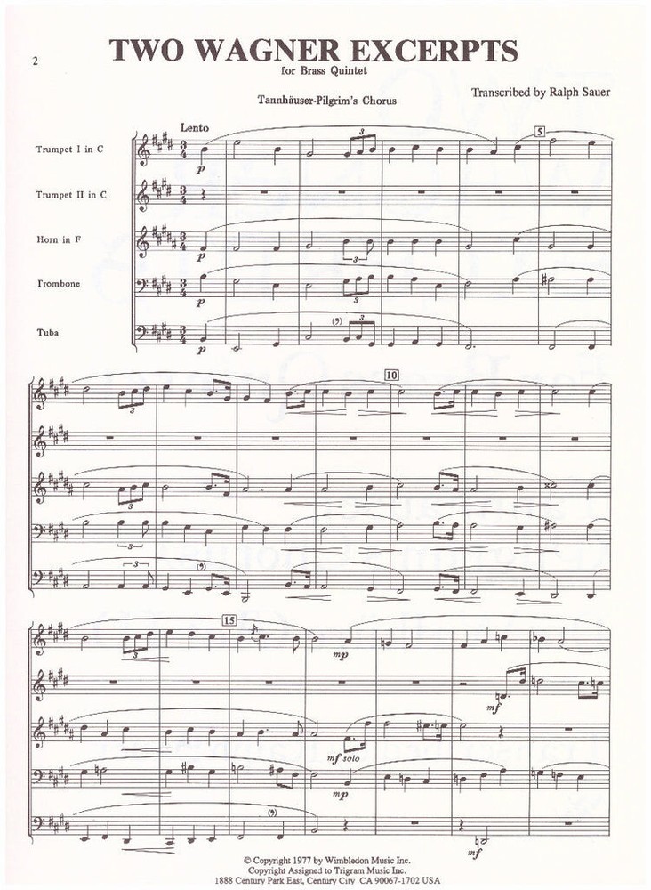 Brass Quintet, Classical Works Music Bundle #3