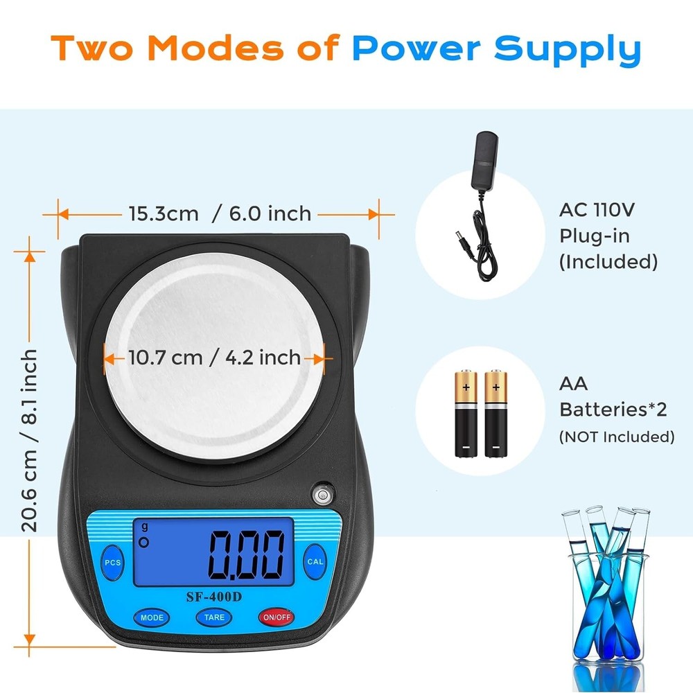 Compact Electronic Analytical Balance with Tare and Auto Shut-Off Features