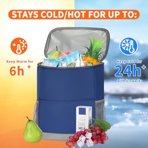 Insulated Cooler Backpack 30 Cans - Leak Proof Beer Backpack Lightweight Blue
