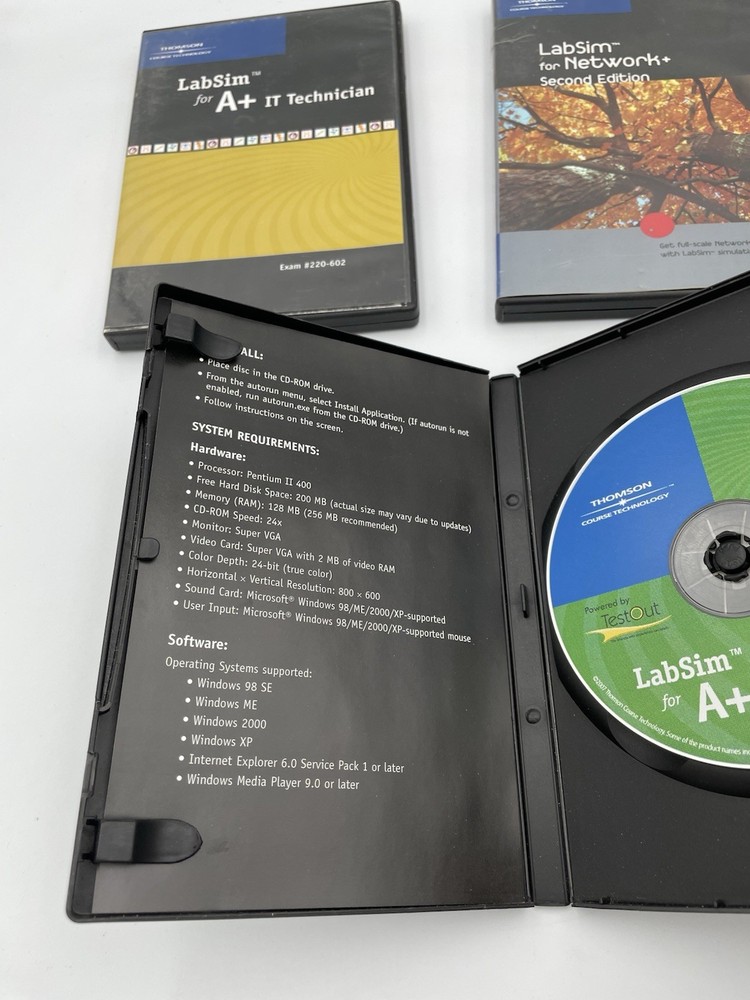 3 LabSim Thomson Course Technology A+ Essentials, IT, Network Programs M1