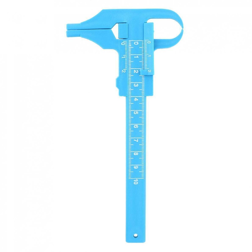0-100mm Double Scale Blue Plastic Vernier Caliper Depth Measurement