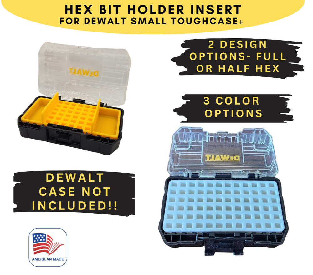 Custom 3d Printed Hex Bit Holder Insert FOR DEWALT Small ToughCase + PLUS