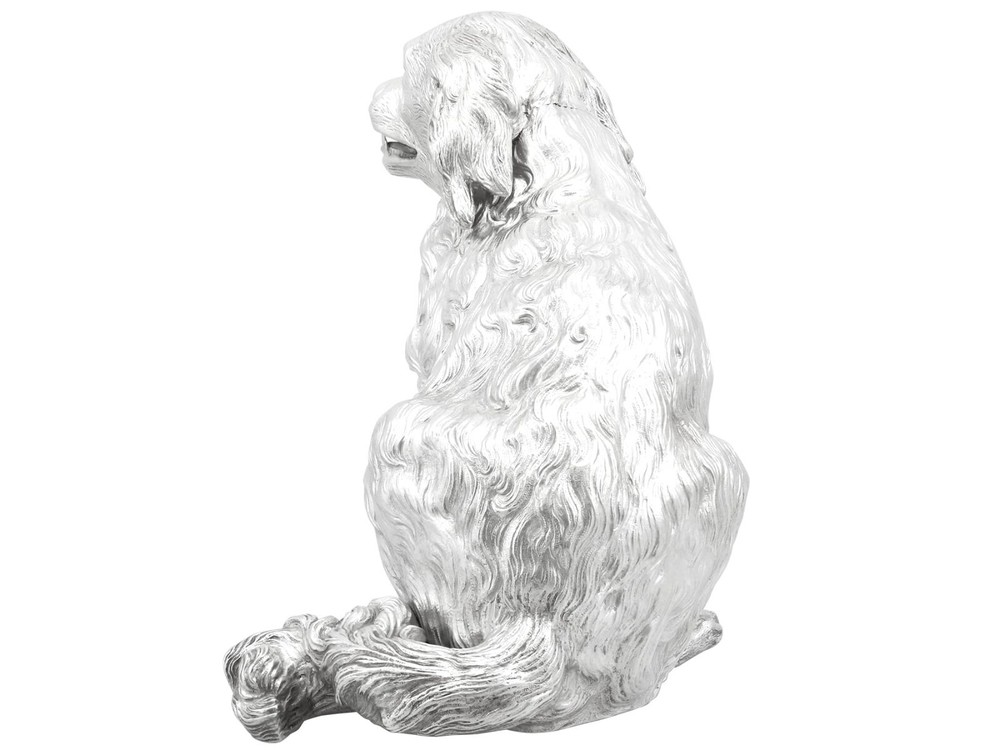 Antique German Silver Dog Sugar Box Circa 1890