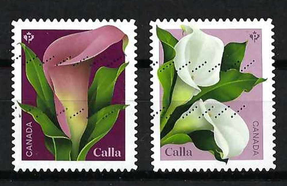 CANADA USED - SCOTT # 3322/23 - FROM BOOKLET - CALLA - 2022