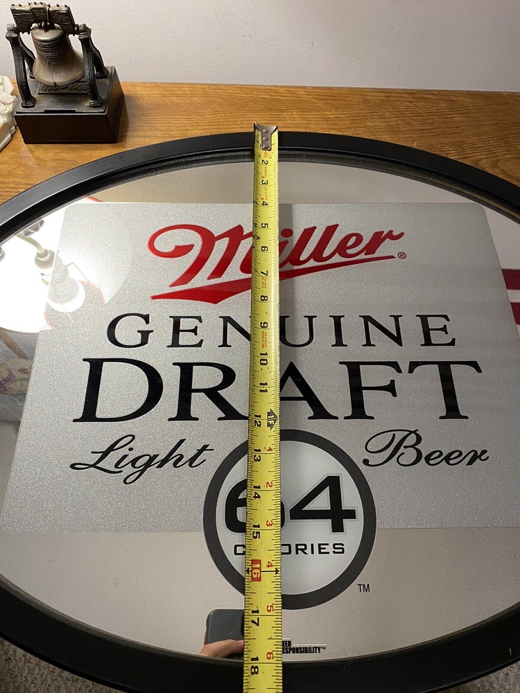 Miller Genuine Draft Oval Beer Mirror