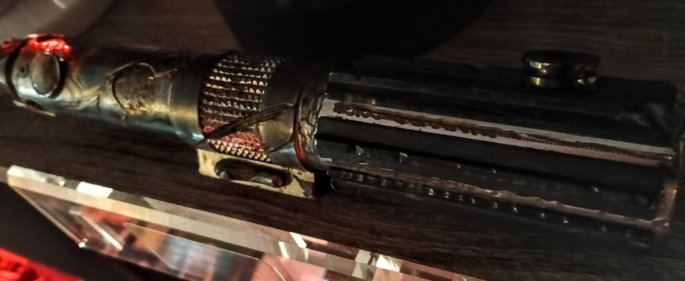 Empty Custom Weathered (Mustafar Inspired) Seven Chambers Aniflex Lightsaber