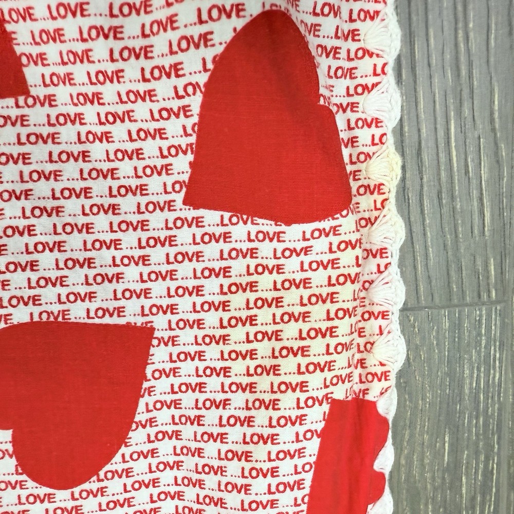 Handmade Red & White Lightweight Blanket Hearts