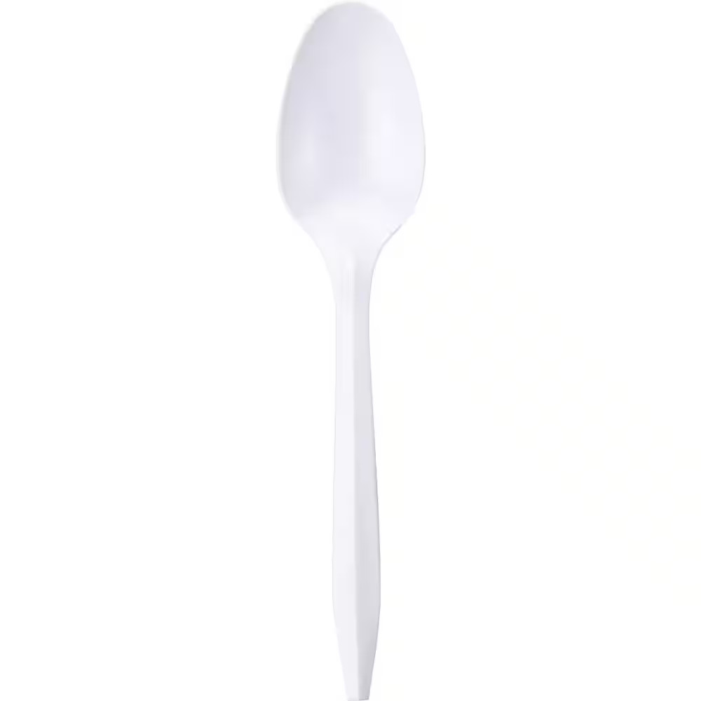 White Polypropylene Medium-Weight Spoons