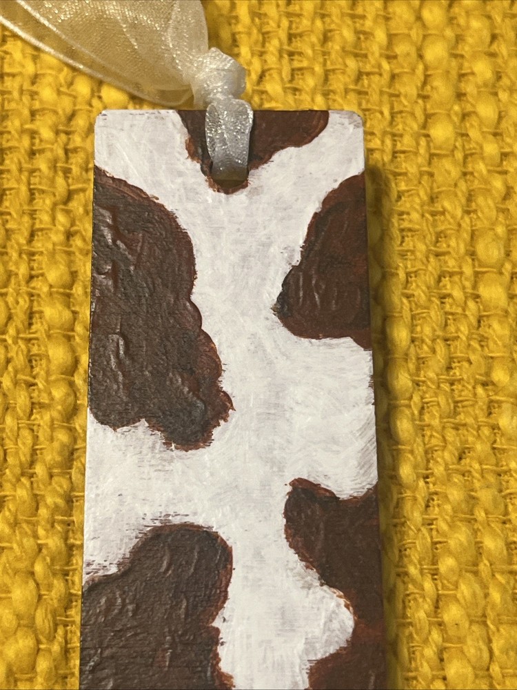 Bookmark Hand Painted Cow Print Design