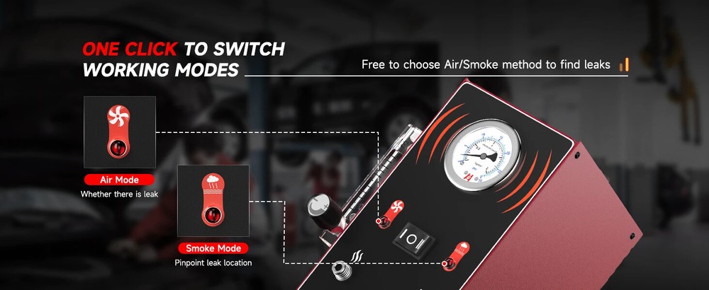 Auto Smoke Leak Detector Evap Pipe Smoke Generator Pipe Leakage Analyzer Tester