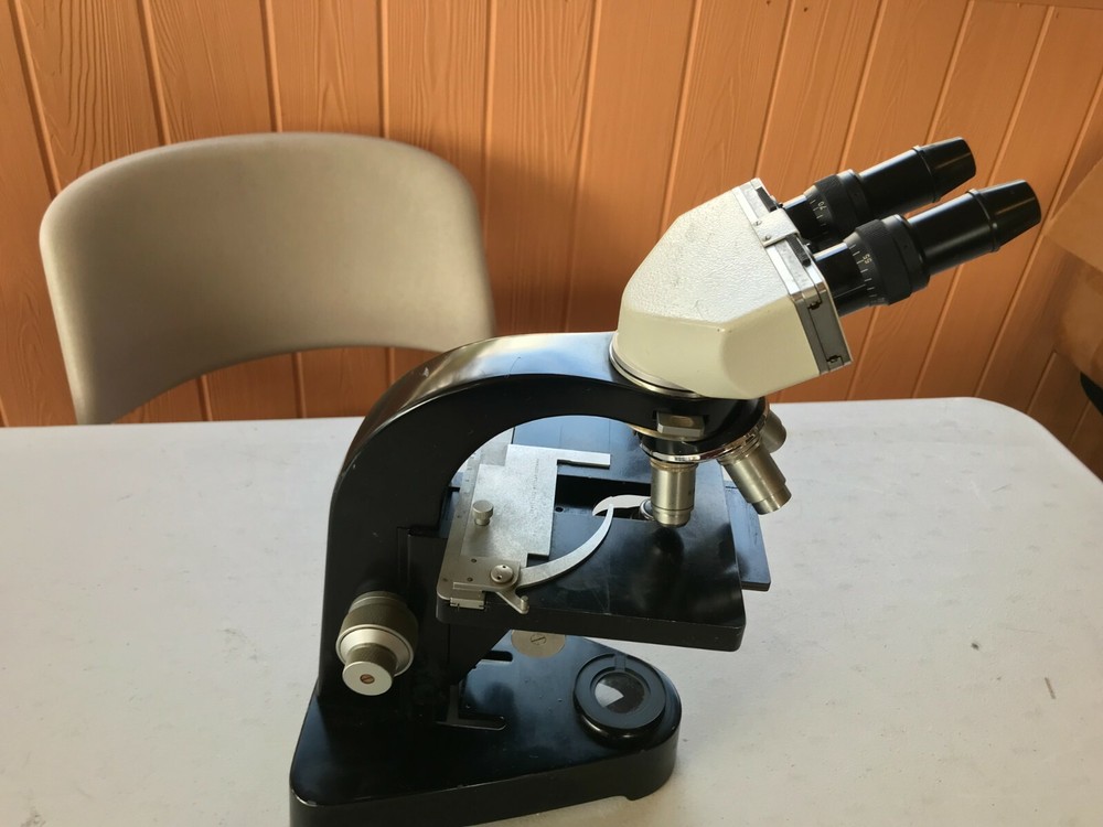 Vintage Ernst Leitz Wetzlar Germany Binocular Microscope