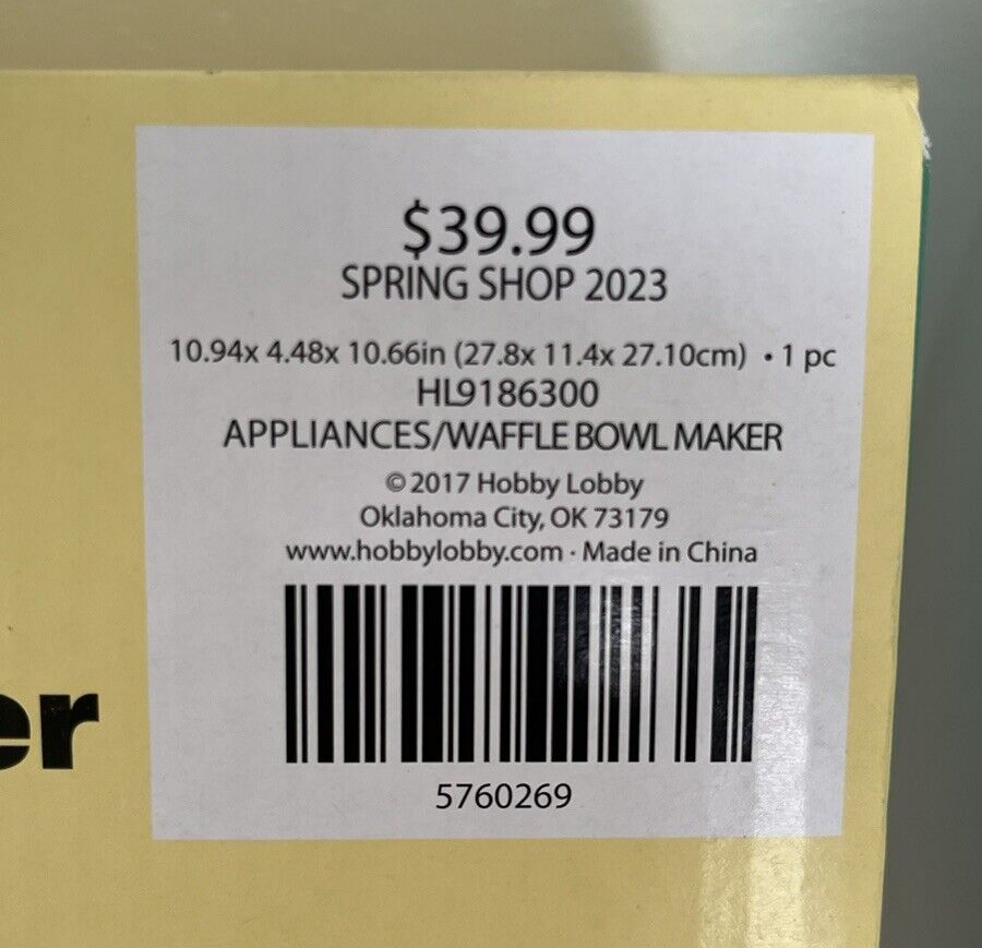 Waffle Bowl Maker