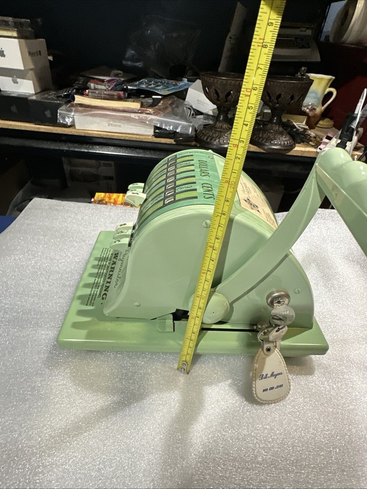 Paymaster x-2000 office check printer with stamper and key writer working