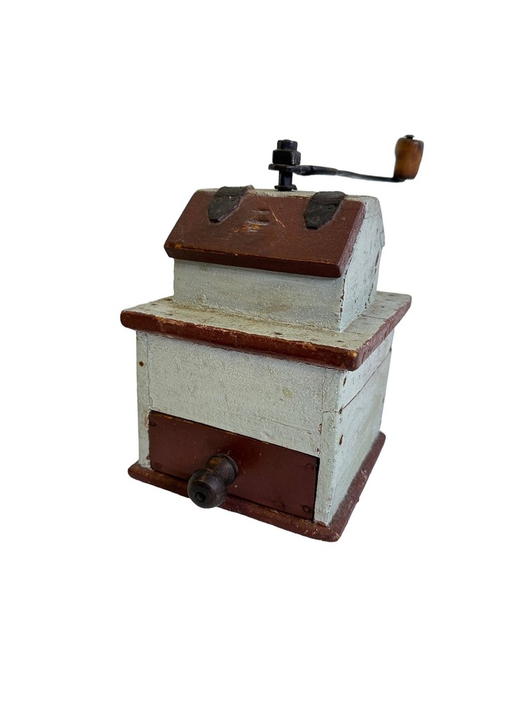 Antique coffee grinder from 1800s - Norwegian Primitive and rustic tool -
