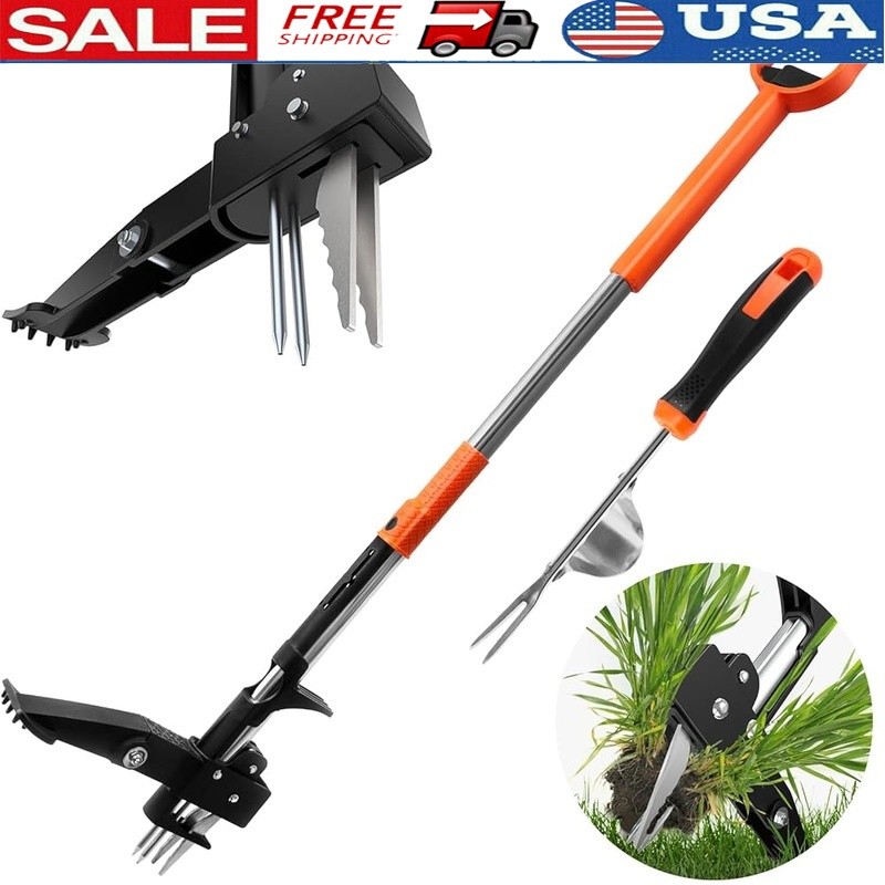 2-Pack Adjustable Weed Puller Tool Kit Heavy Duty Easy Eject Garden Weeder New