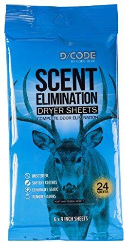 D/CODE by Code Blue Scent Elimination Dryer Sheets, Unscented, 24 Sheets