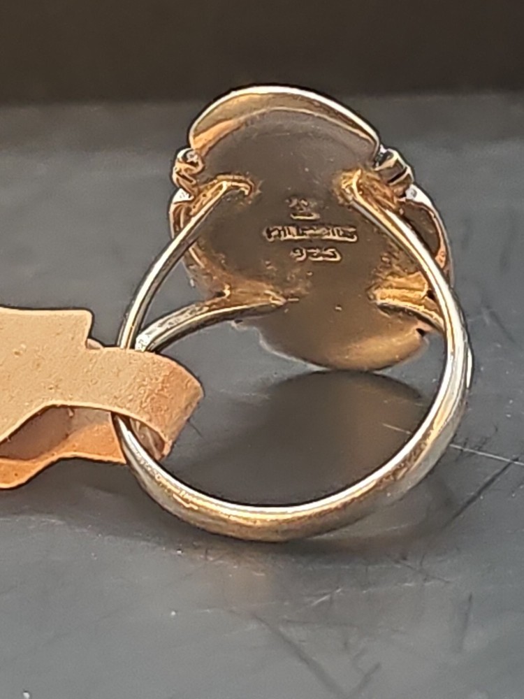 Sterling Silver Kokopelli Spiny Oyster Signed Ring Size 9