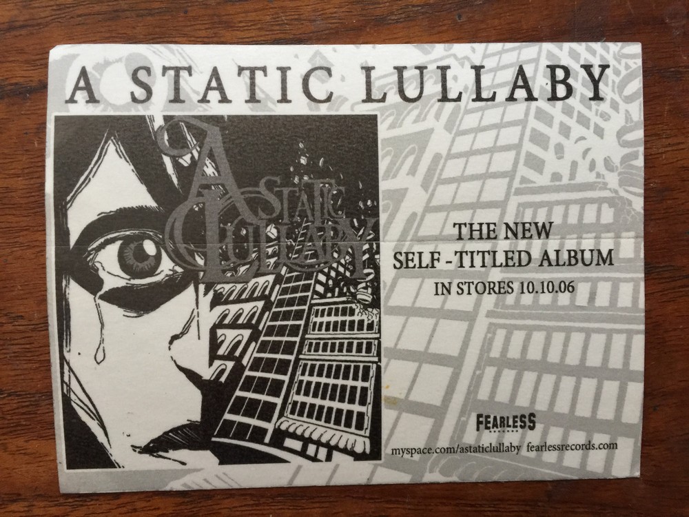 A Static Lullaby sticker promo for cd release 2006