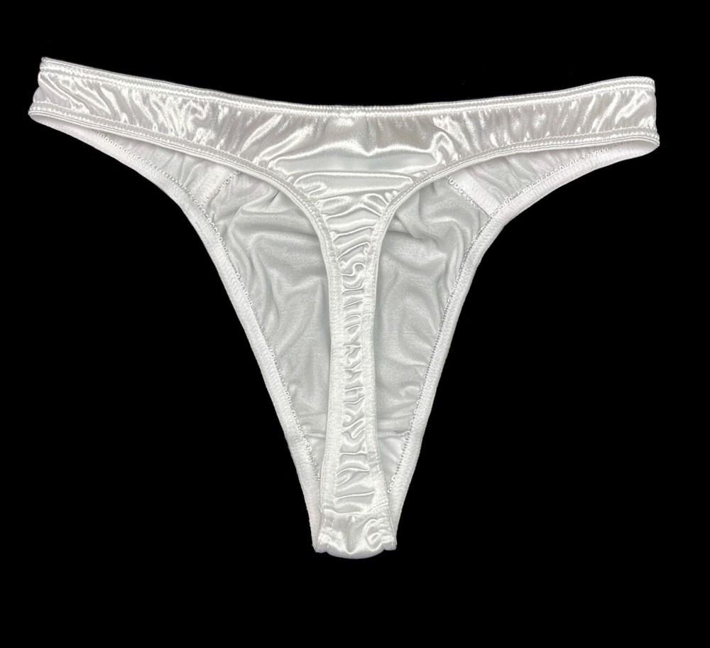 High Leg Satin Thong White S