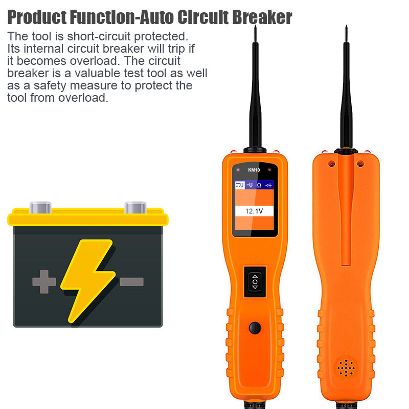 KZYEE KM10 Circuit Tester Powerscan Electrical System Diagnostic Tool 12V/24V