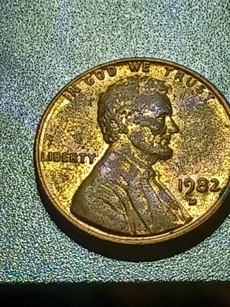 1982D PENNY ERRORS 3.1 GRAMS OFF CENTER STRIKE