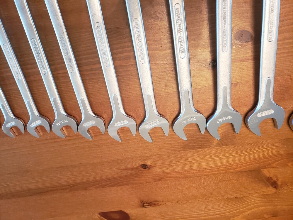 Gedore AF ring spanner and open wrench set with roll