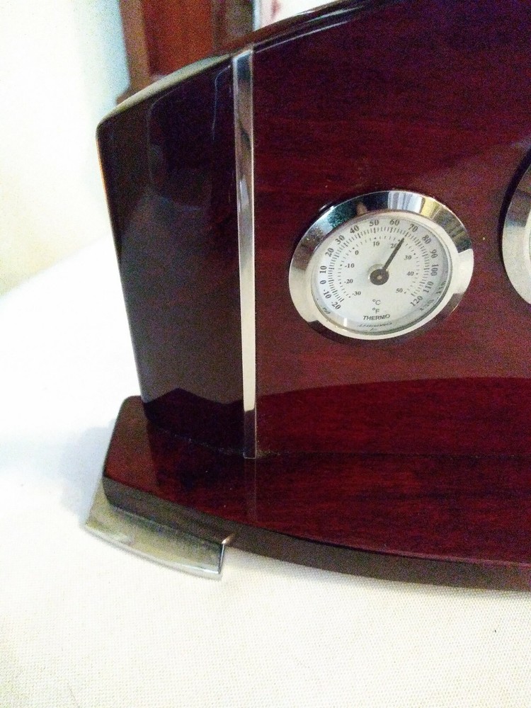 Mahogany Desktop Clock and Weather Station - great gift!