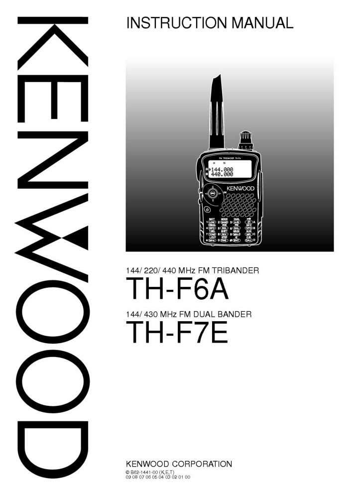 Kenwood THF-6-A Transceiver Owners Instruction Manual