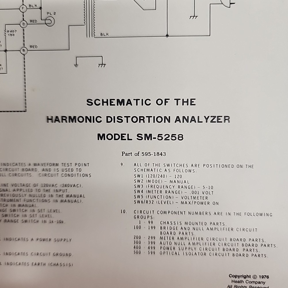 HEATH Schlumberger Model SM-5258 Harmonic Distortion Analyzer