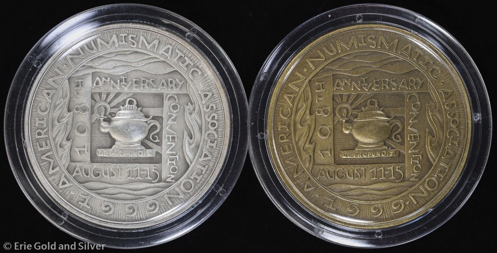 1999 Chicago ANA 2pc Silver & Bronze Medal Set with Box