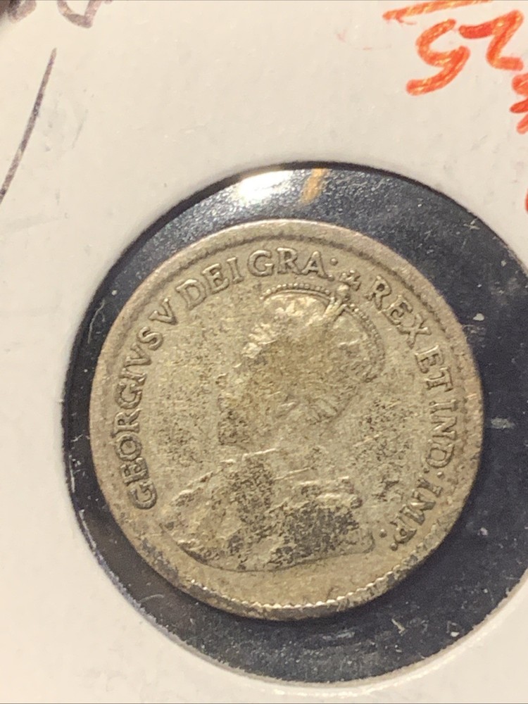 1919 Canada 5 cents silver coin