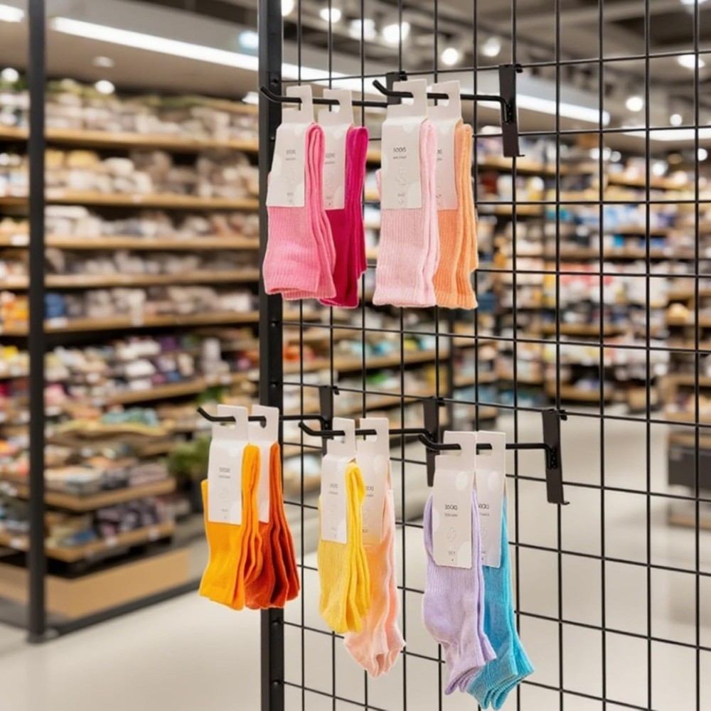 6-Inch Gridwall Hooks, 32 Pieces for Grid Wall Panel, Black