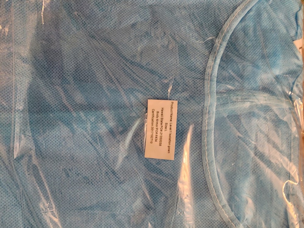 20 Disposable Isolation Gown Blue  Level 1