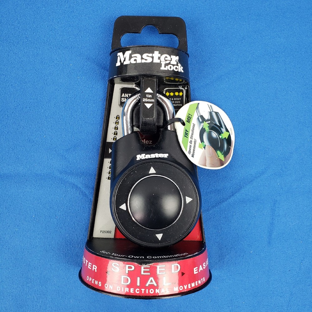 Master Lock Speed Dial Resettable Combination 1500iD Directional Movement BLACK