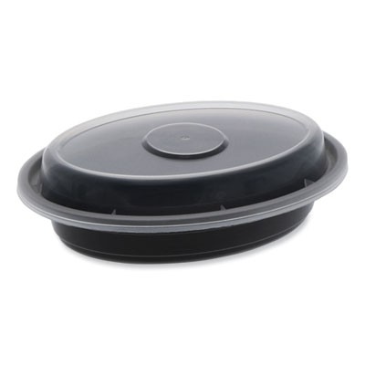 Pactive OC06B Microwavable Containers 6 Oz Oval Black/Clear