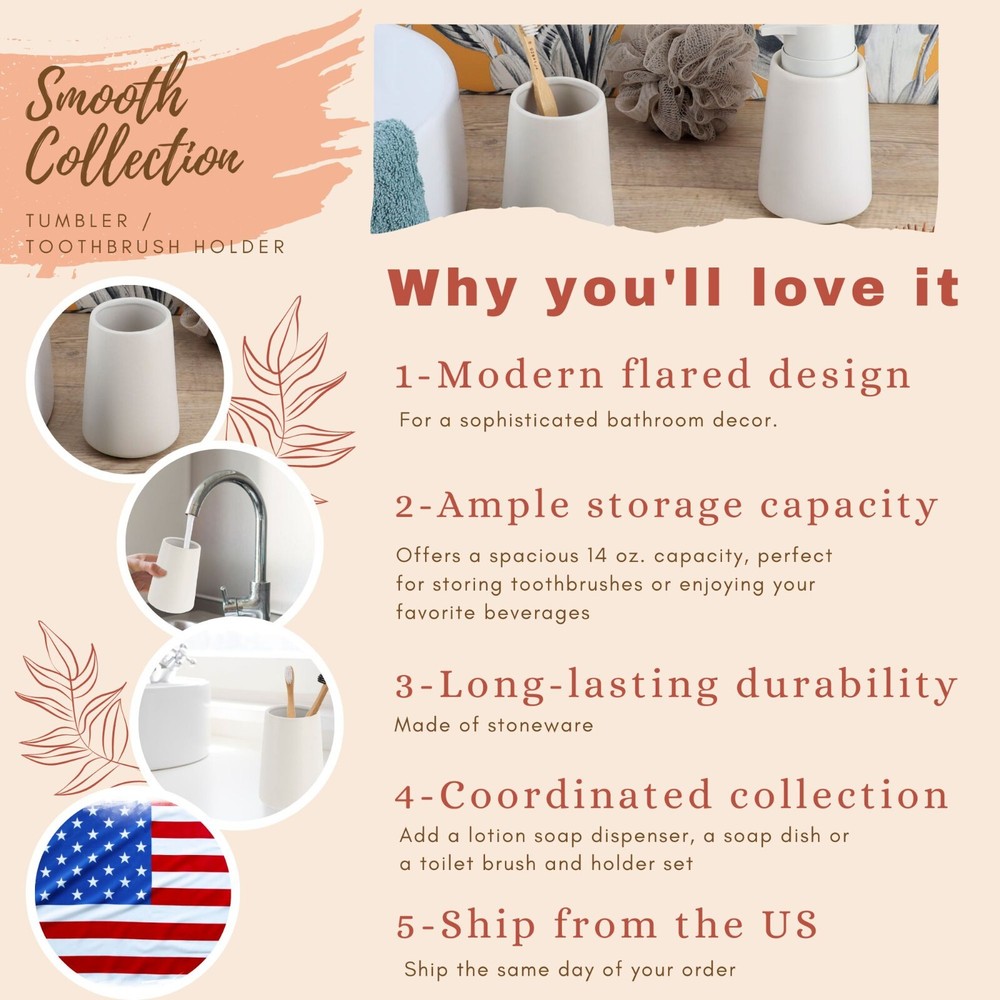 SMOOTH Bathroom Accessory Set-4 pieces - Stylish & Functional